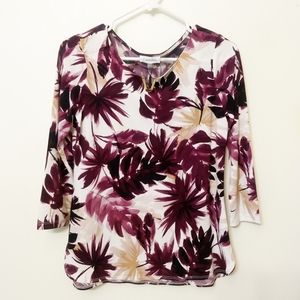 Calvin Klein purple floral top NWT